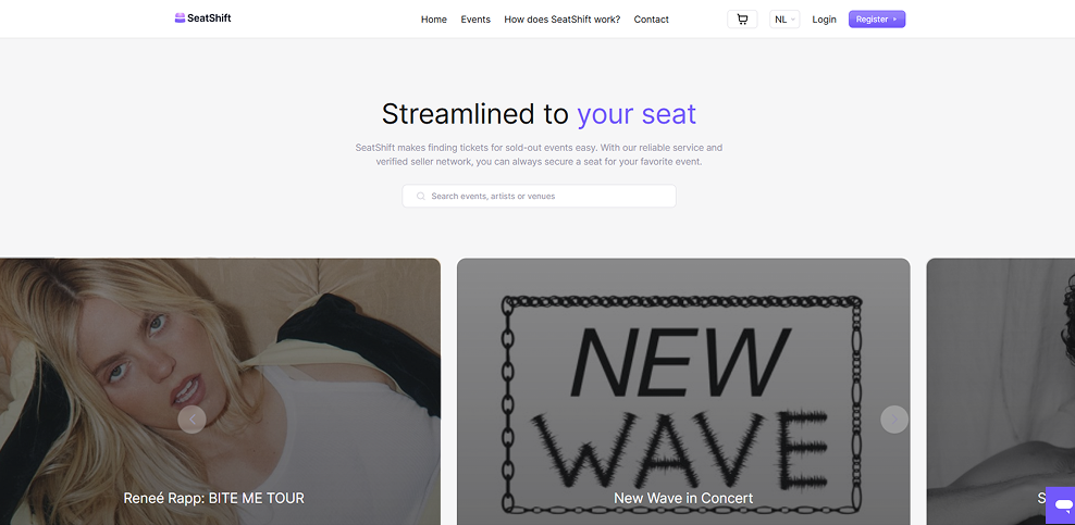 SeatShift ticketplatform — hoe het werkt